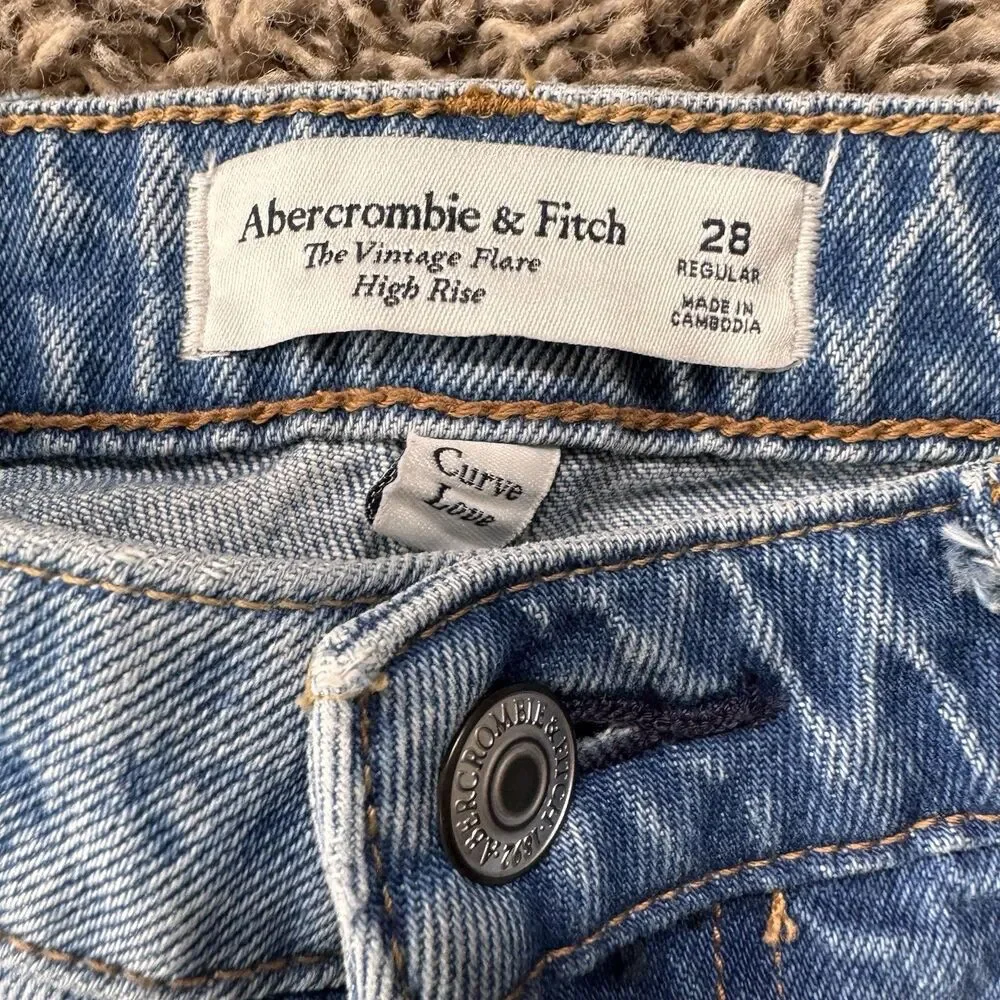 Abercrombie & Fitch Jeans Womens 28 Regular Vintage Flare High Rise Curve Love - Picture 3 of 8